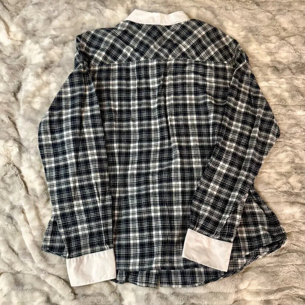 Brooks Brothers Tartan Button Up Shirt Girl's 16 Preppy Dark Academia Schoolcore - Picture 7 of 12